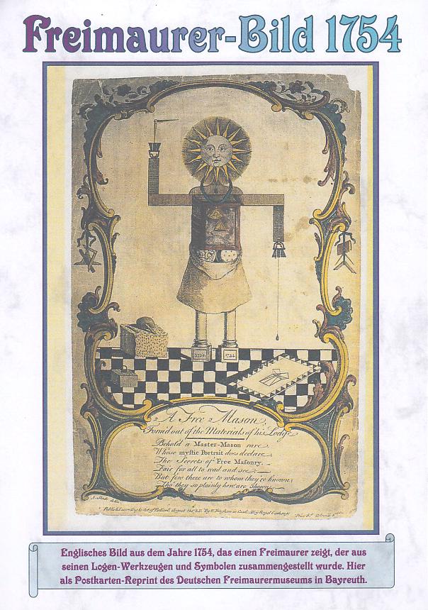 Postkarten-Reprint "A Free Mason"
