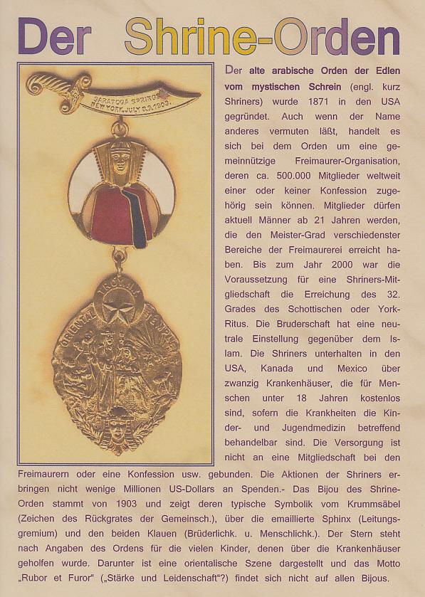 Bijou Shrine-Orden USA 1903 emailliert